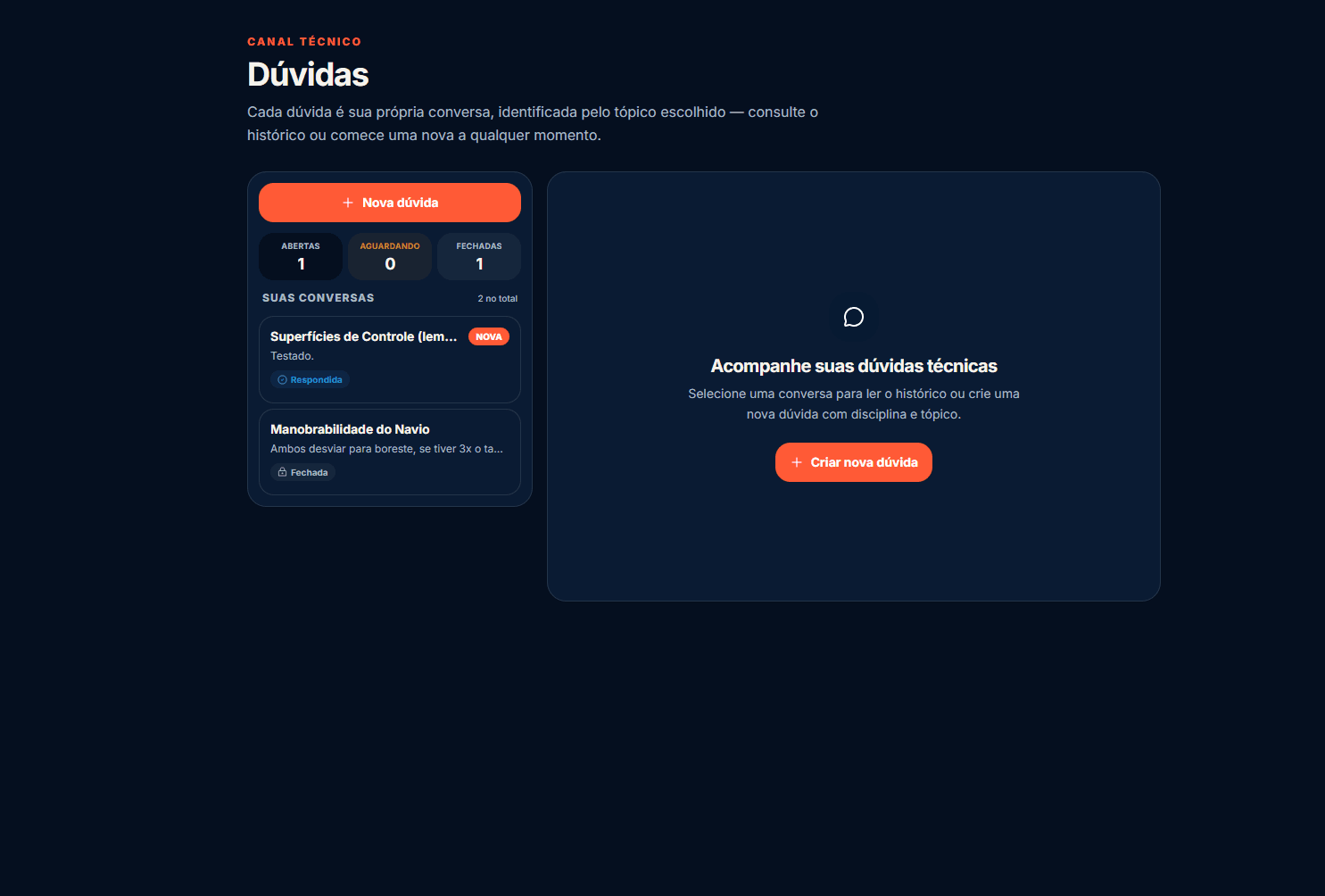 Captura de tela: Consulta e apoio