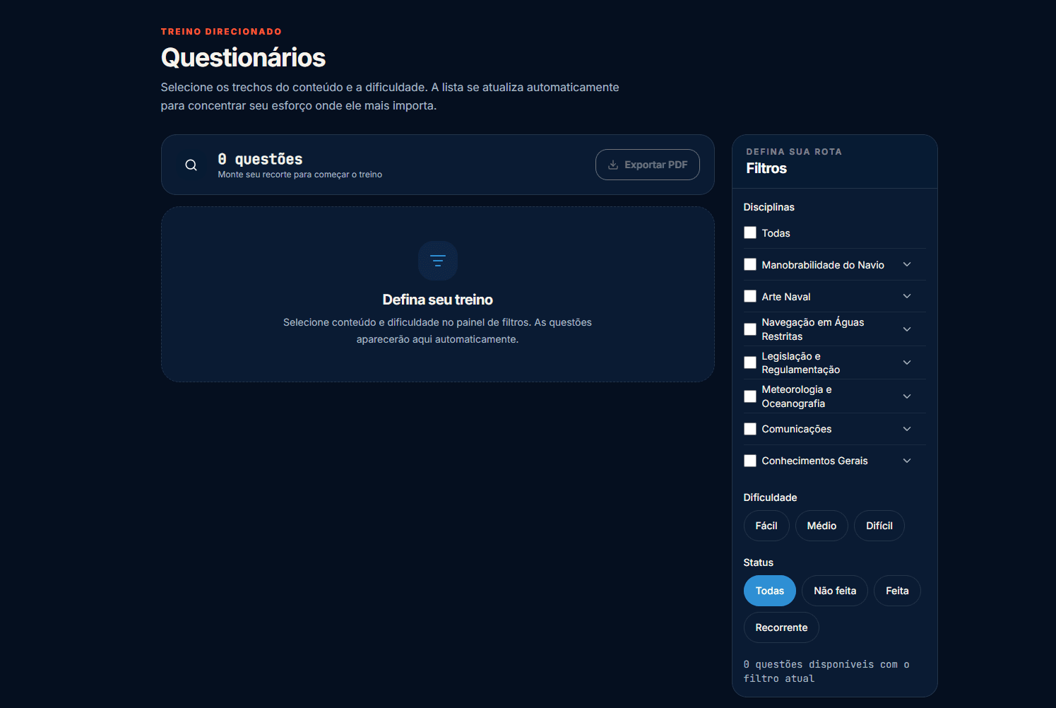 Captura de tela: Banco de questões